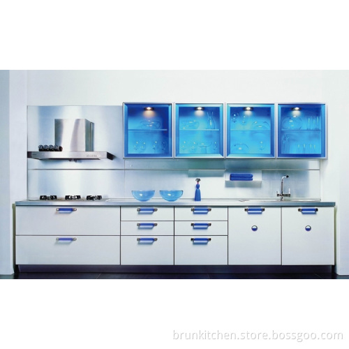 Sea Blue Galss Door Acrlic Kitchen Cabinet